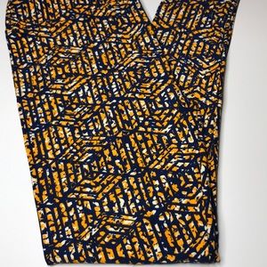 Lularoe Orange and blue leggings tc Bnwt